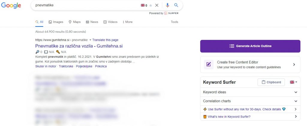 kako iščemo ključne besede